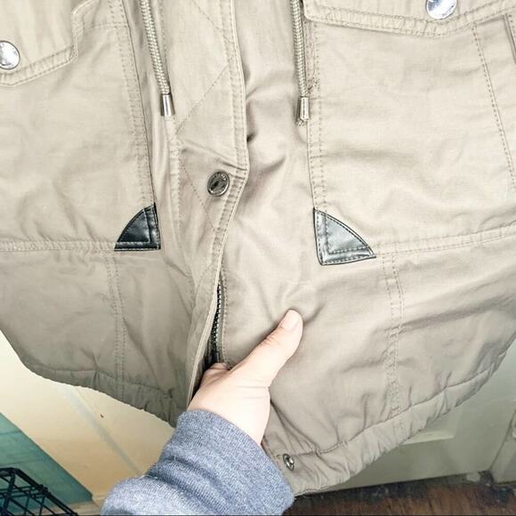 Laundry Shelli Segal Rain Parka Military Style Utility Jacket High Neck Small S - Picture 5 of 13